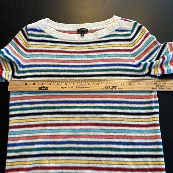Talbots Striped Lambswool Sweater Soft Multicolored Medium - Picture 6 of 10